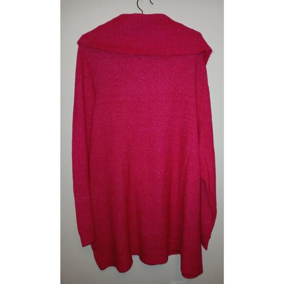 New Lane Bryant Raspberry Dark Pink Cowl Neck Tunic Winter Sweater 22/24 2X NWT - Picture 3 of 5
